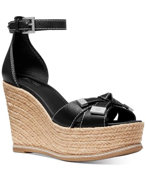 michael michael kors ripley wedge|Ripley Leather Wedge Sandal .